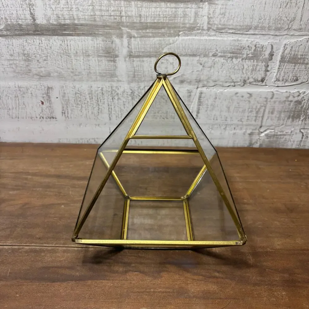 Geometric Brass Glass Terrarium